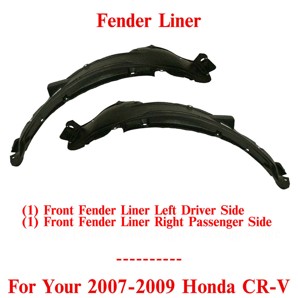 Front Fender Liner Left Driver & Right Passenger Side For 2007-09 Honda CR-V