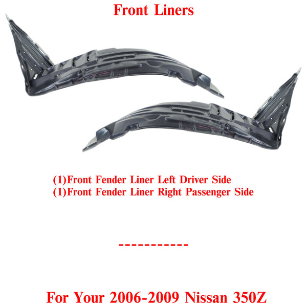 Front Fender Liner Left Driver and Right Passenger Side For 2006-09 Nissan  350Z