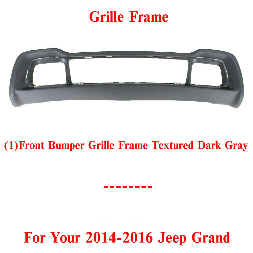 Front Bumper Grille Center Textured Plastic For 2014-2016 Jeep Grand Cherokee