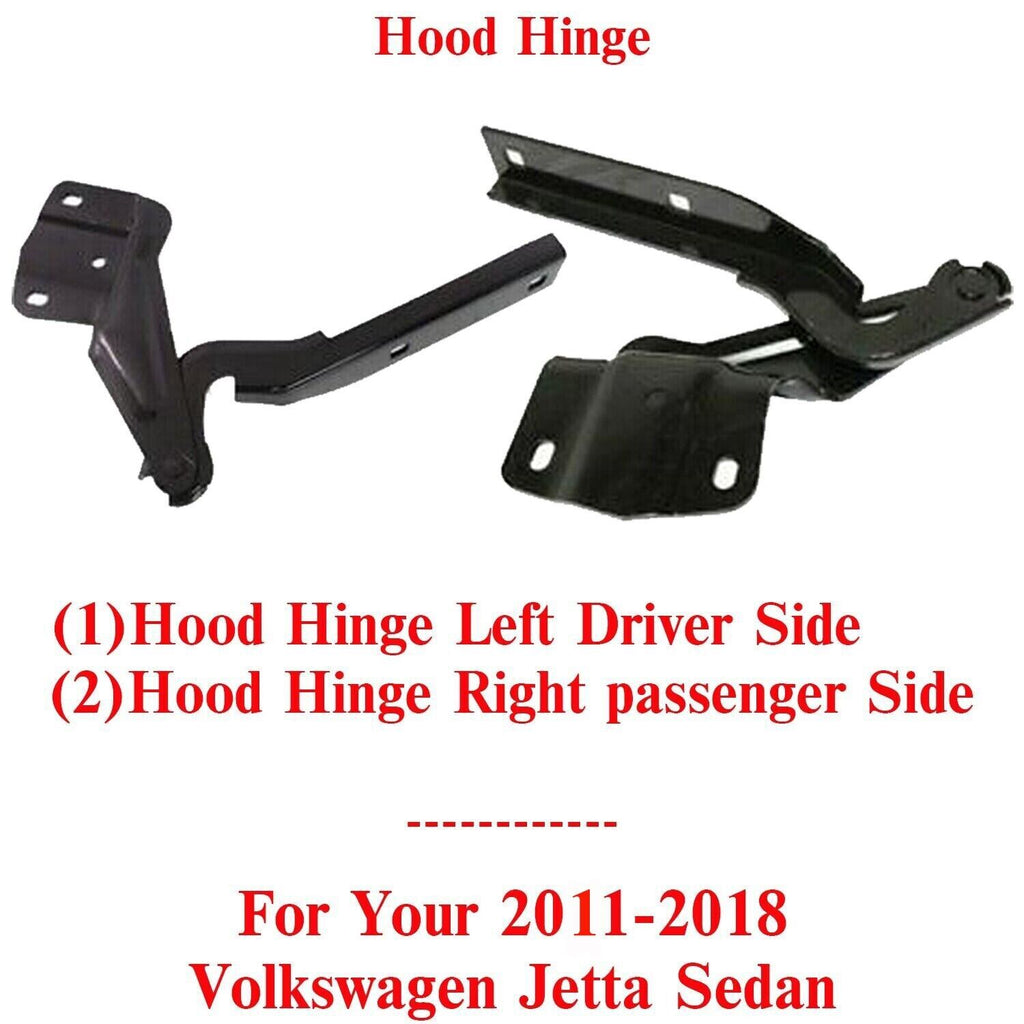 Set Of 2 Hood Hinges Left & Right Side For 2011-2018 Volkswagen Jetta Sedan