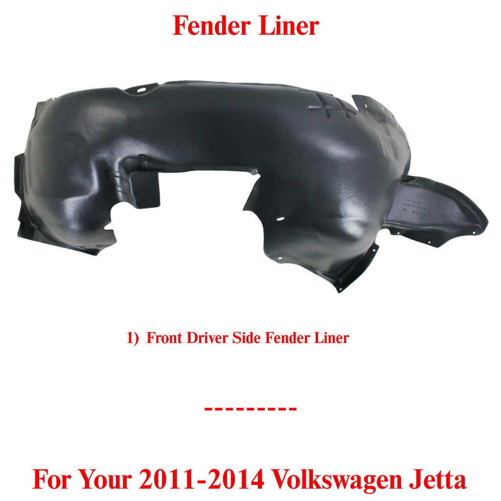 Front Left Driver Side Fender Liner For 2011-2014 Volkswagen Jetta