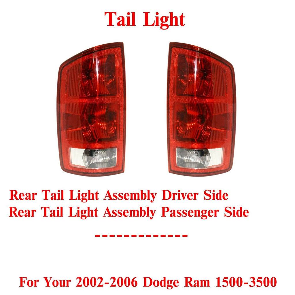 Set Of 2 Tail Light Assembly LH & RH Side For 2002-2006 Dodge Ram 1500-3500