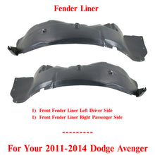 Load image into Gallery viewer, Front Splash Shield Fender Liner Left &amp; Right Side For 2011-2014 Dodge Avenger