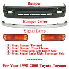 Load image into Gallery viewer, Front Bumper Chrome Trim + Lower Cover + Signals Light For 98-00 Tacoma 2wd 4Pcs
