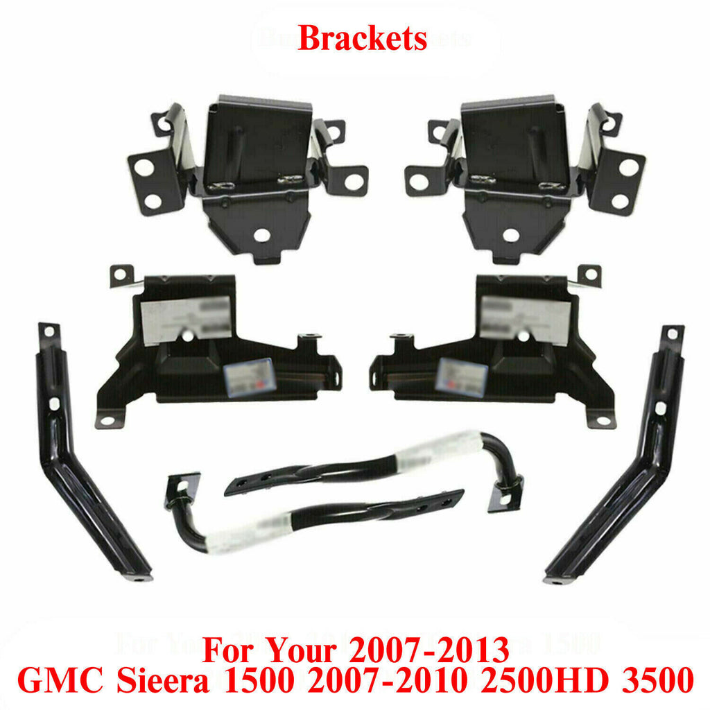 8 Pcs Front Bumper Brackets Kit For 2007-2013 GMC Sierra 1500/ 07-10 2500HD 3500