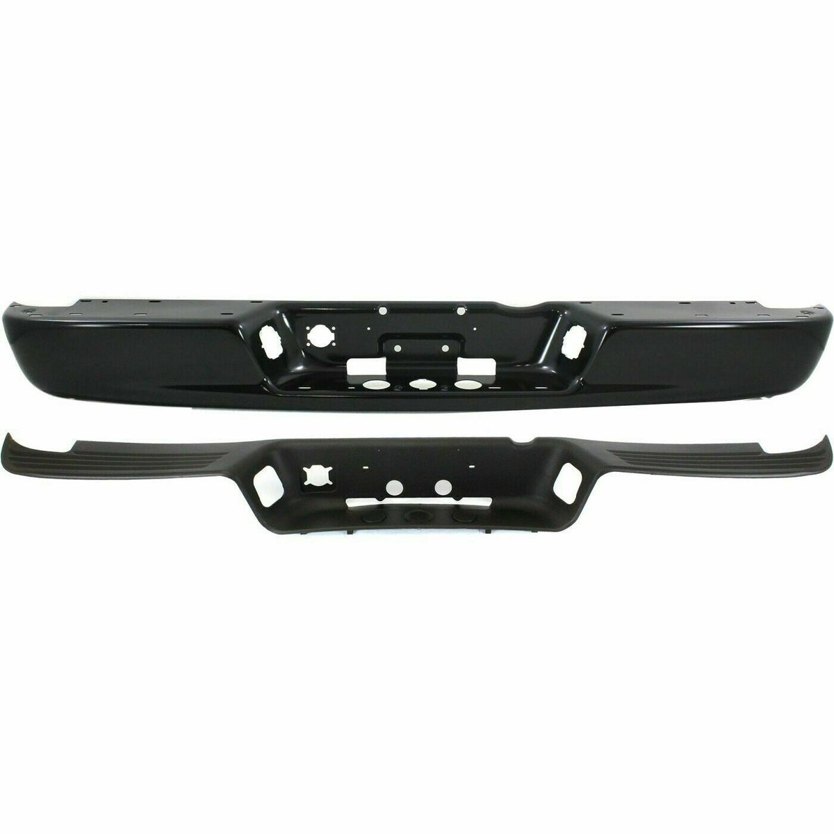 Rear Step Bumper Face Bar Fleet Side + Step Pad For 2002-2008