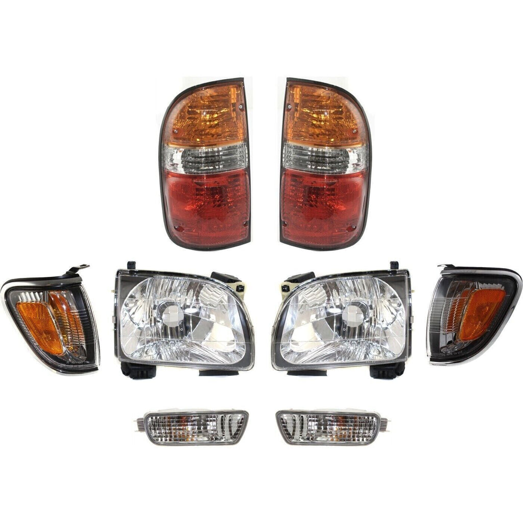 Front Headlights Kit + Tail Light Left & Right Side For 2001-2004 Toyota Tacoma