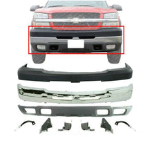 Load image into Gallery viewer, Front Bumper Chrome Kit Steel Set of 9 For 2003-2006 Chevy Silverado 2500HD 3500