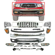Load image into Gallery viewer, Front Bumper Chrome Complete Kit + Grille Lights For 2001-2004 Toyota Tacoma 4WD
