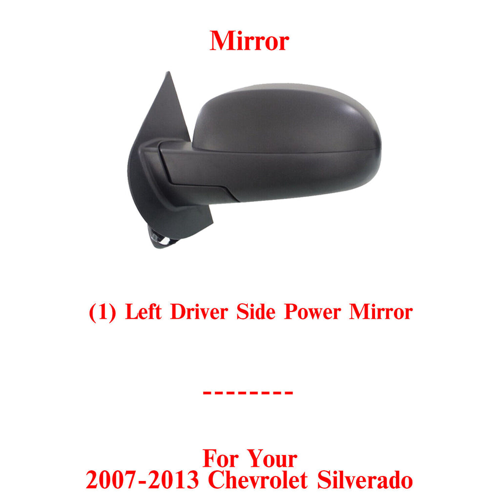 LH Power Heated Mirror Fit For 2007-2013 Chevy Silverado Tahoe GMC Sierra