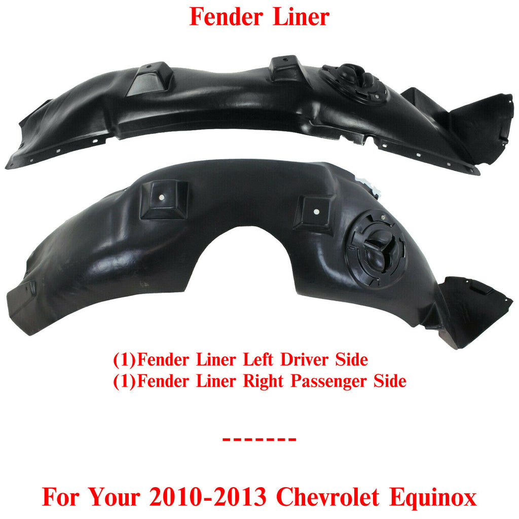 Fender Liner Left Driver & Right Passenger Side For 2010-2013 Chevrolet Equinox