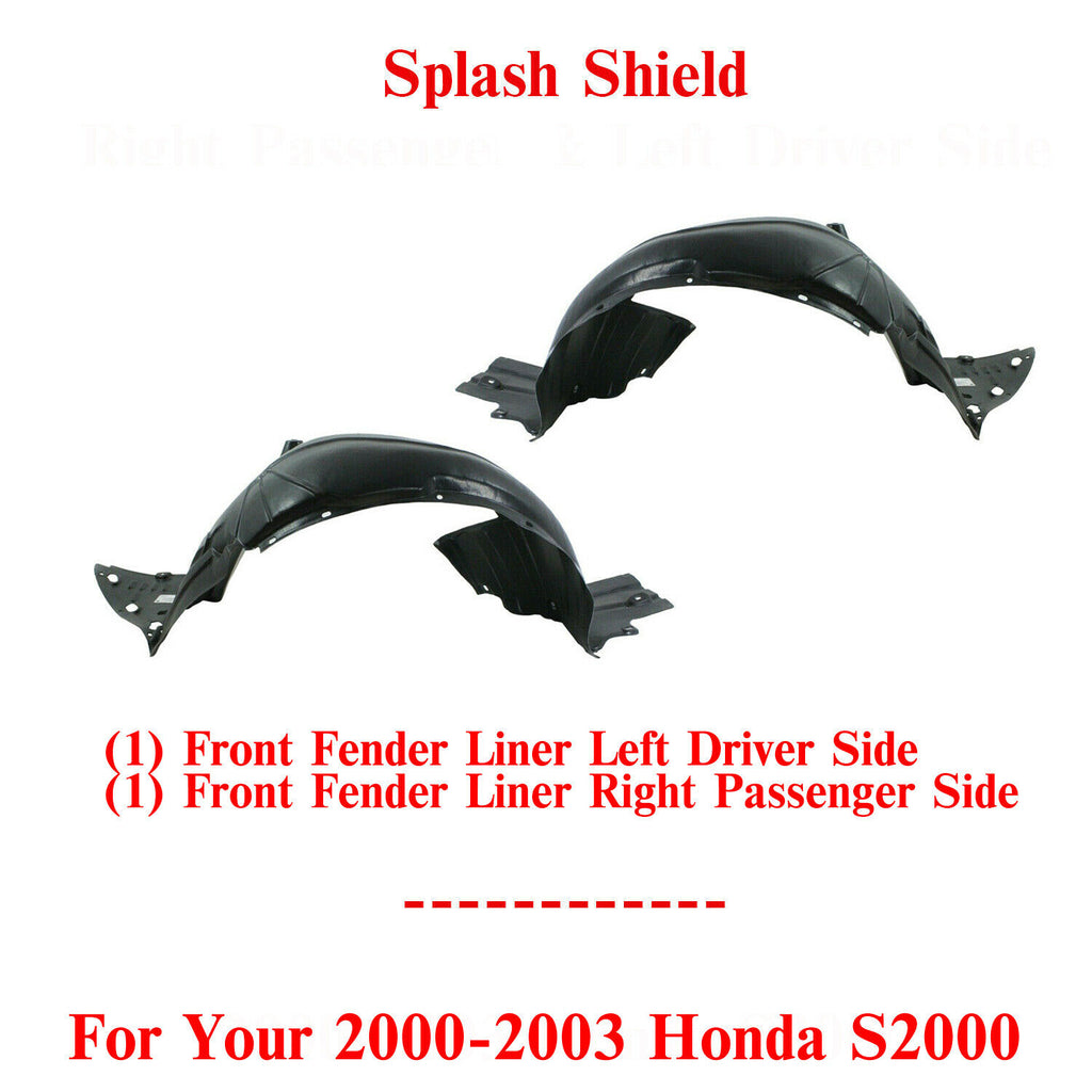 Front Splash Shield Fender Liner Left & Right Side For 2000-2003 Honda S2000