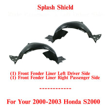 Load image into Gallery viewer, Front Splash Shield Fender Liner Left &amp; Right Side For 2000-2003 Honda S2000