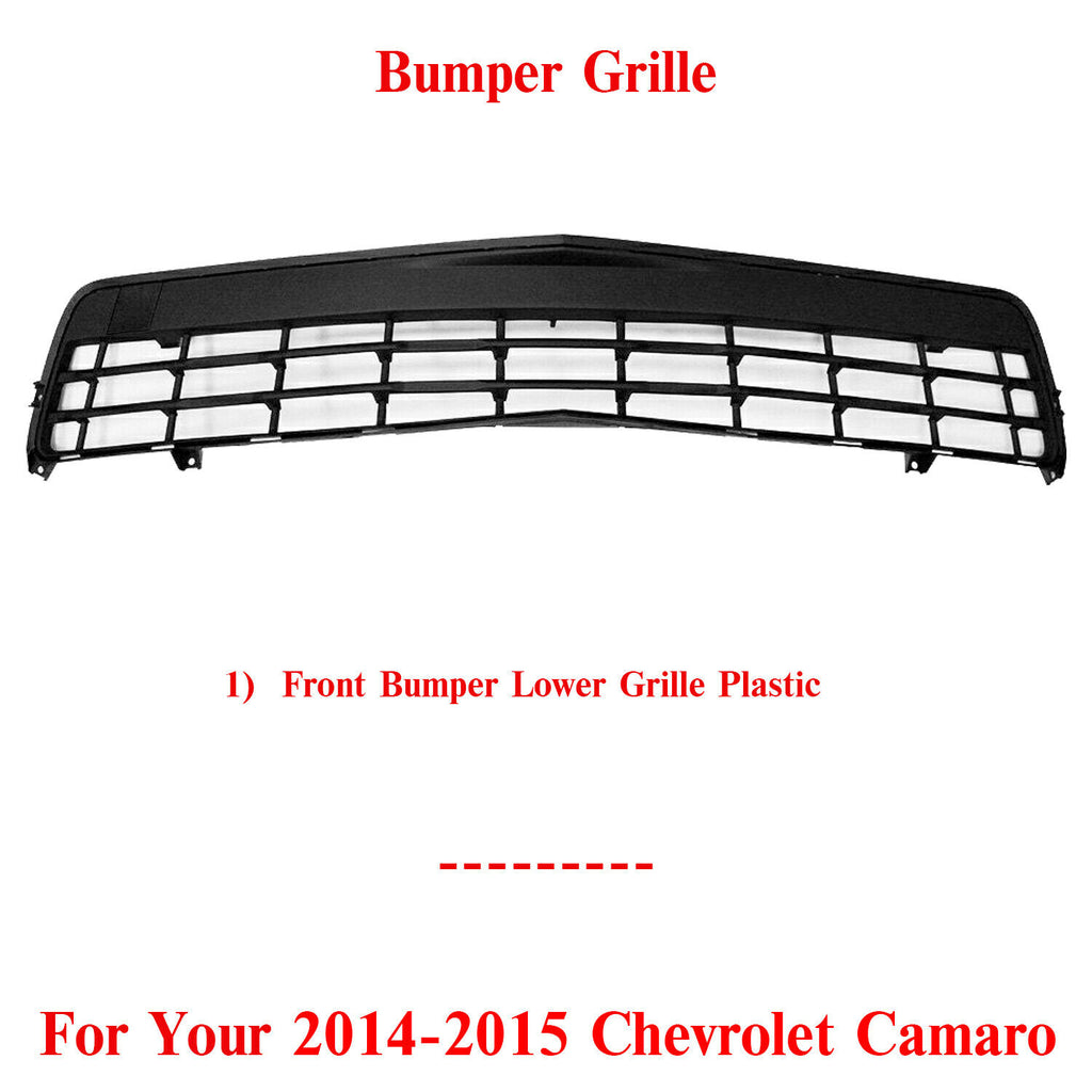 Front Bumper Lower Grille Primed Plastic For 2014-2015 Chevrolet Camaro