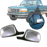 Power Mirrors Manual Foldg Chrome LH & RH Side For 92-97 Ford Bronco F-150 F350