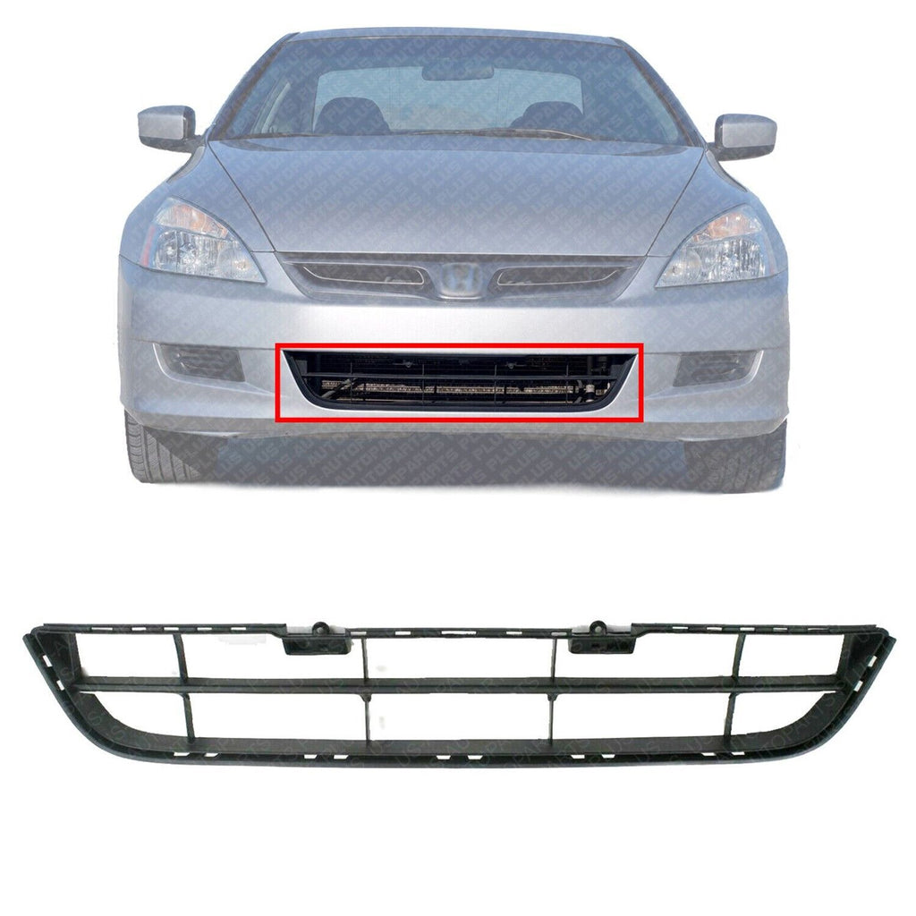 Front Bumper Lower Center Grille Textured For 2006-2007 Honda Accord Sedan