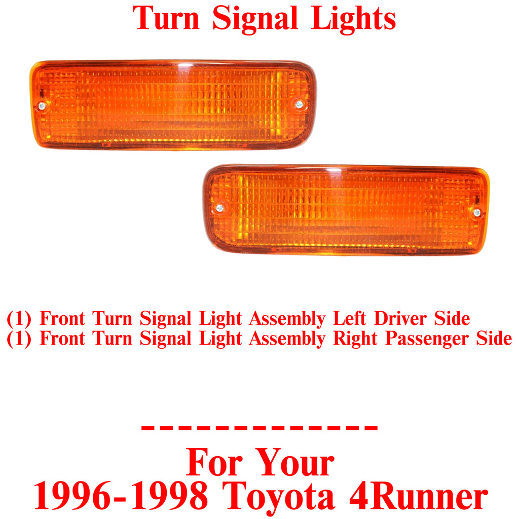 Front Turn Signal Light Assembly Left & Right Side For 1996-1998 Toyota 4Runner