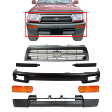 Load image into Gallery viewer, Front Bumper Face Bar Black Steel + Grille Assembly Painted Gray + Headlights Fillers + Signal Lights Left &amp; Right Side For 1996-1998 Toyota 4Runner