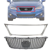 Load image into Gallery viewer, Grille Gray Shell / Insert + Chrome Molding For 2011-2013 Lexus IS250 / IS350