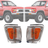 Front Corner Lights Assembly with Chrome Trim LH&RH For 1992-1995 Toyota 4Runner