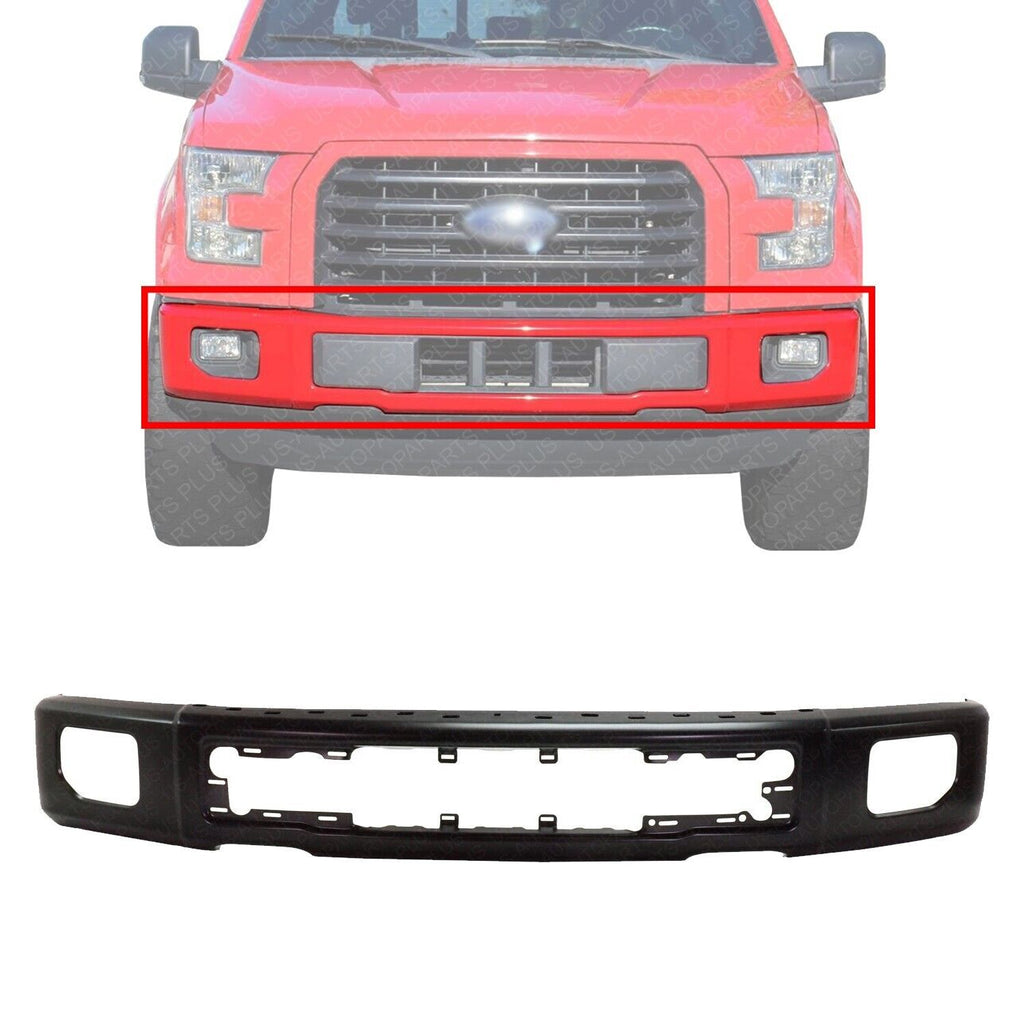 Front Bumper Face Bar Primed Steel with Fog Light Holes For 2015-2017 Ford F-150