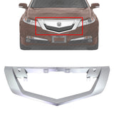 Front Upper Grille Surround Molding Trim Satin Silver For 2009-2011 Acura TL