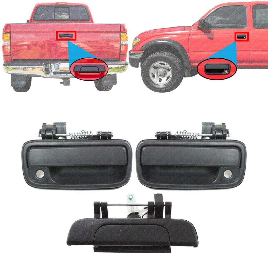 Front Exterior Door & Tailgate Handle Textured Kit For 1995-2004 Toyota Tacoma