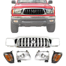Load image into Gallery viewer, Grille Assembly Chrome + Headlights +Corner Lights For 2001-04 Toyota Tacoma 4WD