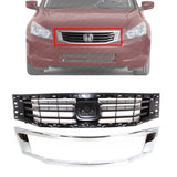 Front Grille Assembly Paintable +Chrome Molding For 2008-2010 Honda Accord Sedan