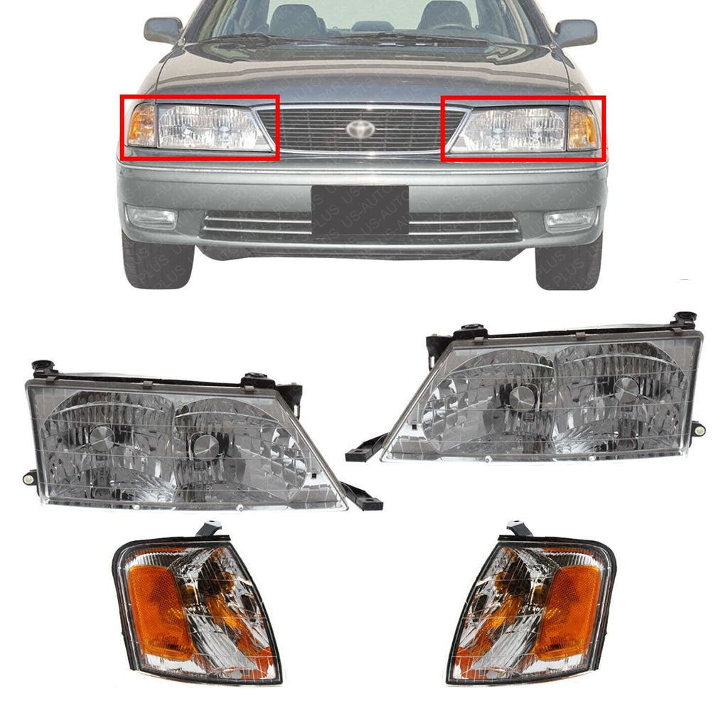 Front Headlights Assembly Halogen + Corner Lights For 1998-1999 Toyota Avalon