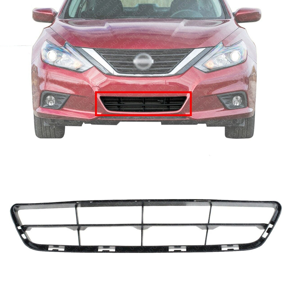 Front Bumper Lower Grille Black Plastic For 2016-18 Nissan Altima Sedan