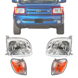 Headlights Assembly + Signal Light Left & Right Side For 2005-2006 Toyota Tundra