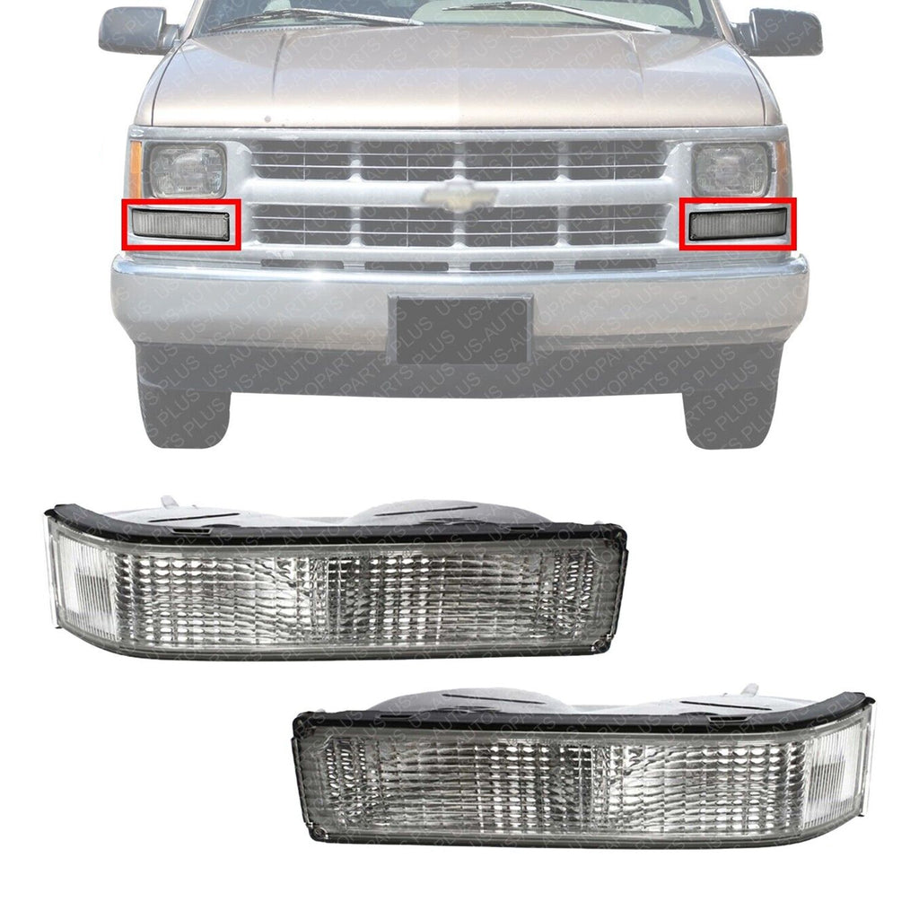 Front Signal Lights Lens and Housing LH &RH For 1988-2000 Chevy & GMC C/K Series
