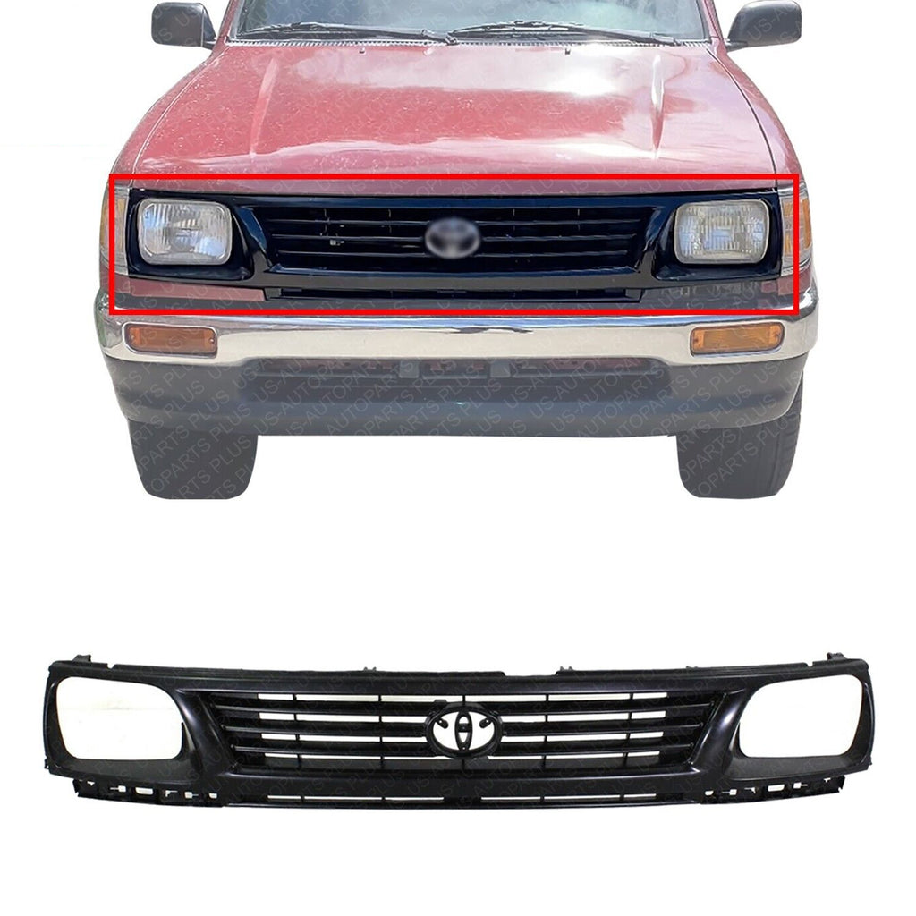 Front Grille Assembly Gray Shell / Black Insert For 1995-1996 Toyota Tacoma 2WD