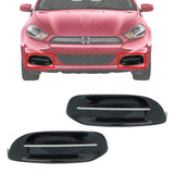 Front Fog Covers Black W/ Chrome Trims Left & Right Side For 2013-14 Dodge Dart