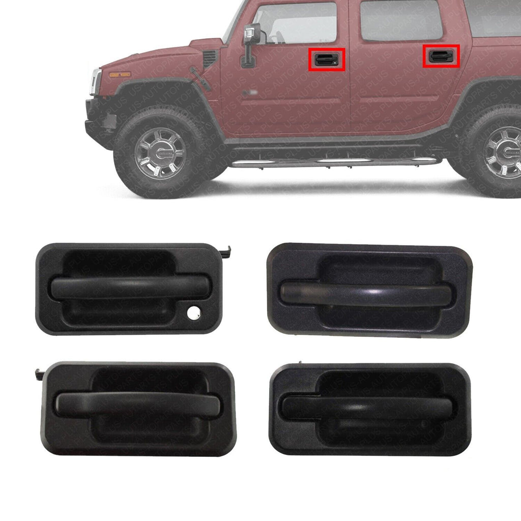 Front & Rear Exterior Door Handles Textured Black LH&RH For 2003-2009 Hummer H2