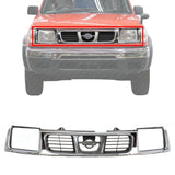 Front Grille Assembly Chrome Shell / Black Insert For 1998-2000 Nissan Frontier