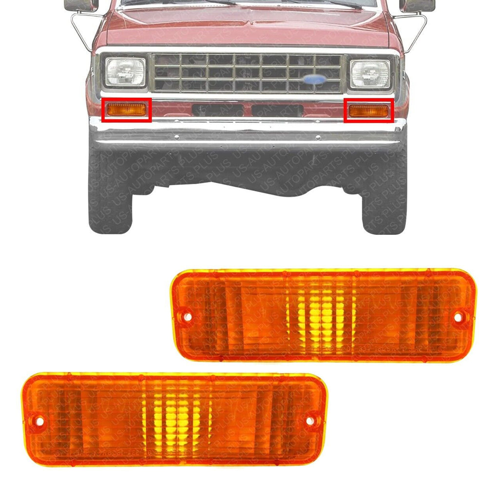 Front Turn Signal Lights LH & RH For 1983-1988 Ford Ranger / 1984-1988 Bronco II