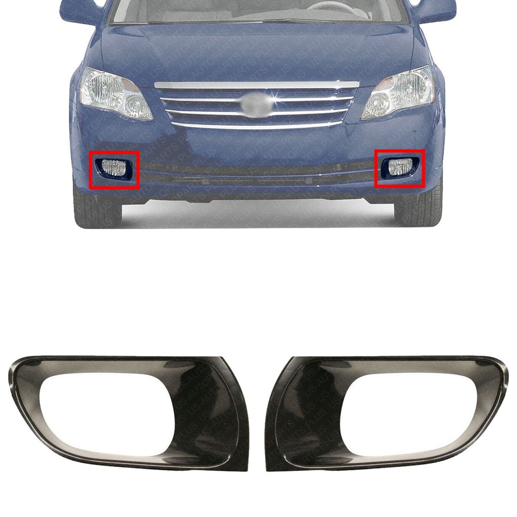 Front Fog Bezels Trim Paintable with Holes LH & RH For 2005-2007 Toyota Avalon