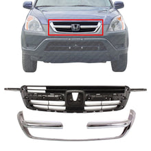 Load image into Gallery viewer, Grille Insert Textured Gray + Chrome Molding Outer For 2002-2004 Honda CR-V