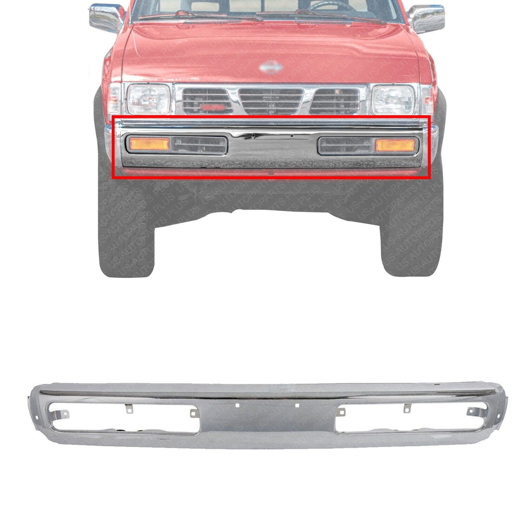 Front Bumper Center Chrome For 1993-96 Nissan D21 Pickup / 1993-95 Pathfinder