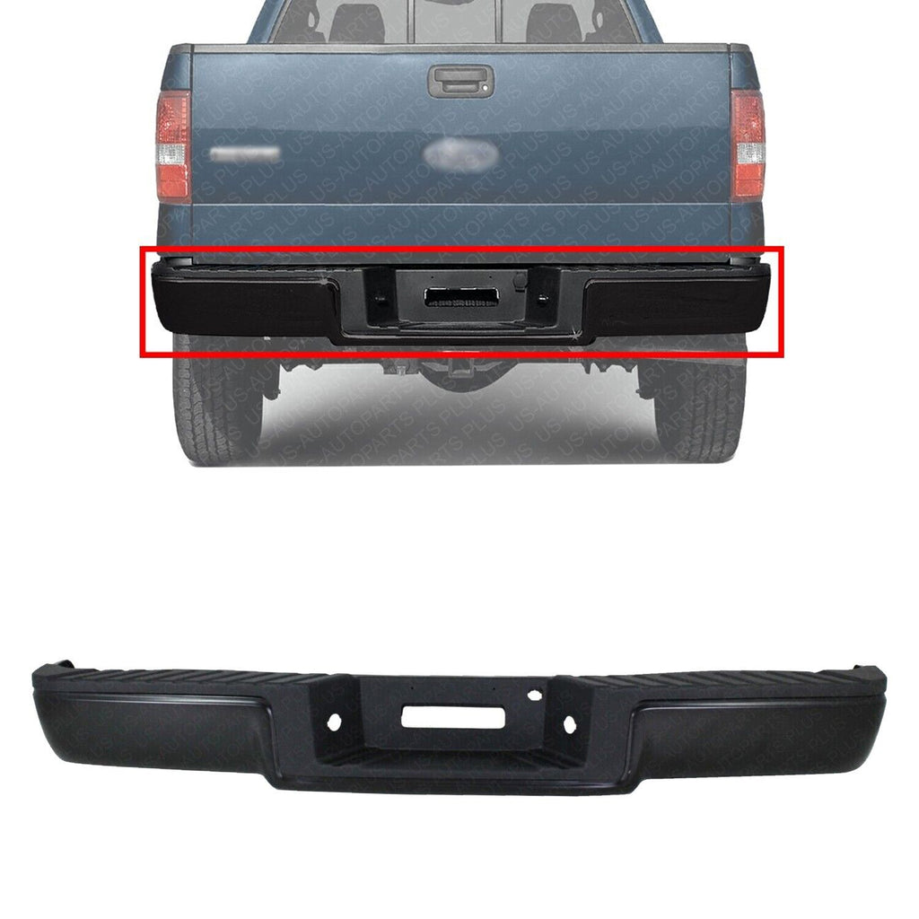 Rear Step Bumper Assembly Powdercoated Black For 2006-08 Ford F150 /Lincoln Mark