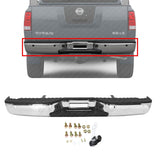 Rear Step Bumper Chrome Assembly Steel with PDC Holes For 2004-2015 Nissan Titan