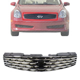 Front Grille Assembly Chrome Shell/Black Insert For 2003-2007 Infiniti G35 Coupe