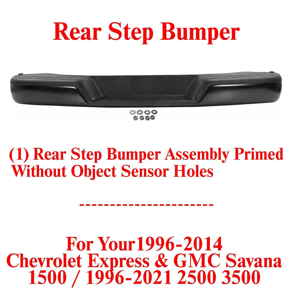 Rear Step Bumper Assembly For 1996-2014 Chevrolet Express & GMC Savana 1500 / 1996-2021 2500 3500