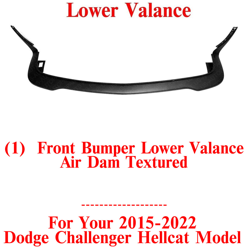 Front Bumper Lower Valance Textured For 2015-2022 Dodge Challenger Hellcat Model