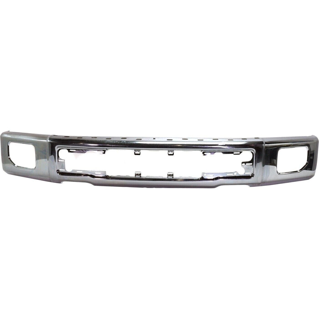 Front Bumper Face Bar Chrome Steel With Fog Light Holes For 2015 - 2017 Ford F - 150 - US AUTO PARTS PLUS