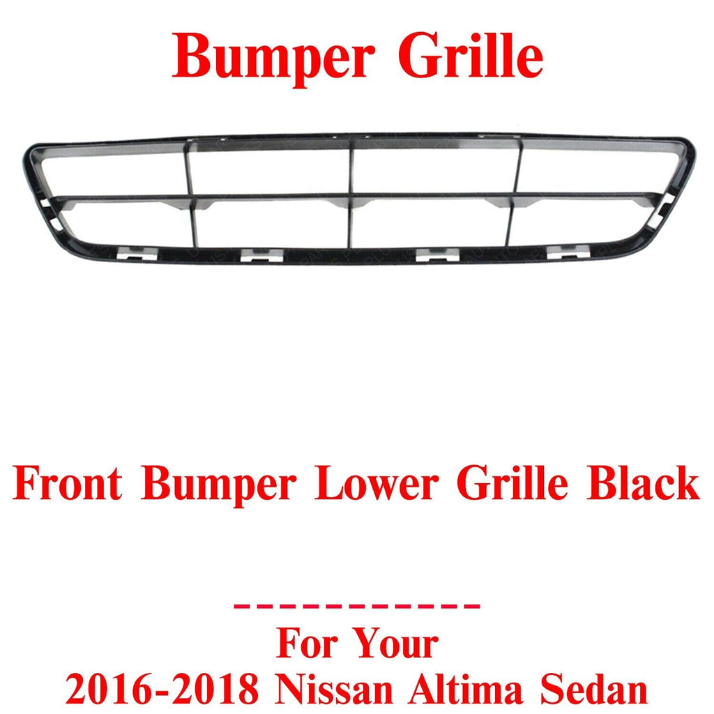 Front Bumper Lower Grille Black Plastic For 2016 - 18 Nissan Altima Sedan - US AUTO PARTS PLUS