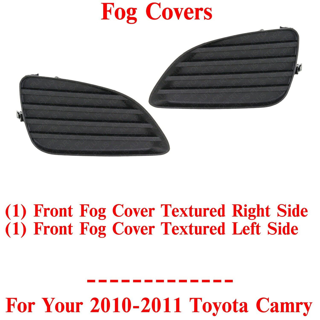Front Fog Covers Textured Black Right & Left Side For 2010 - 2011 Toyota Camry - US AUTO PARTS PLUS