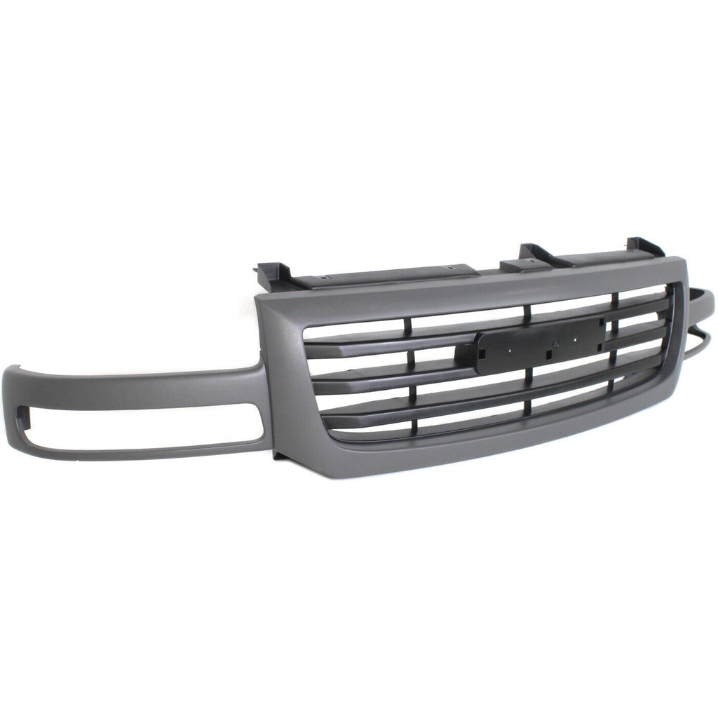 Front Grille Assembly Painted Dark Gray Shell / Black Insert For 2003 - 2006 GMC Sierra 1500 - US AUTO PARTS PLUS